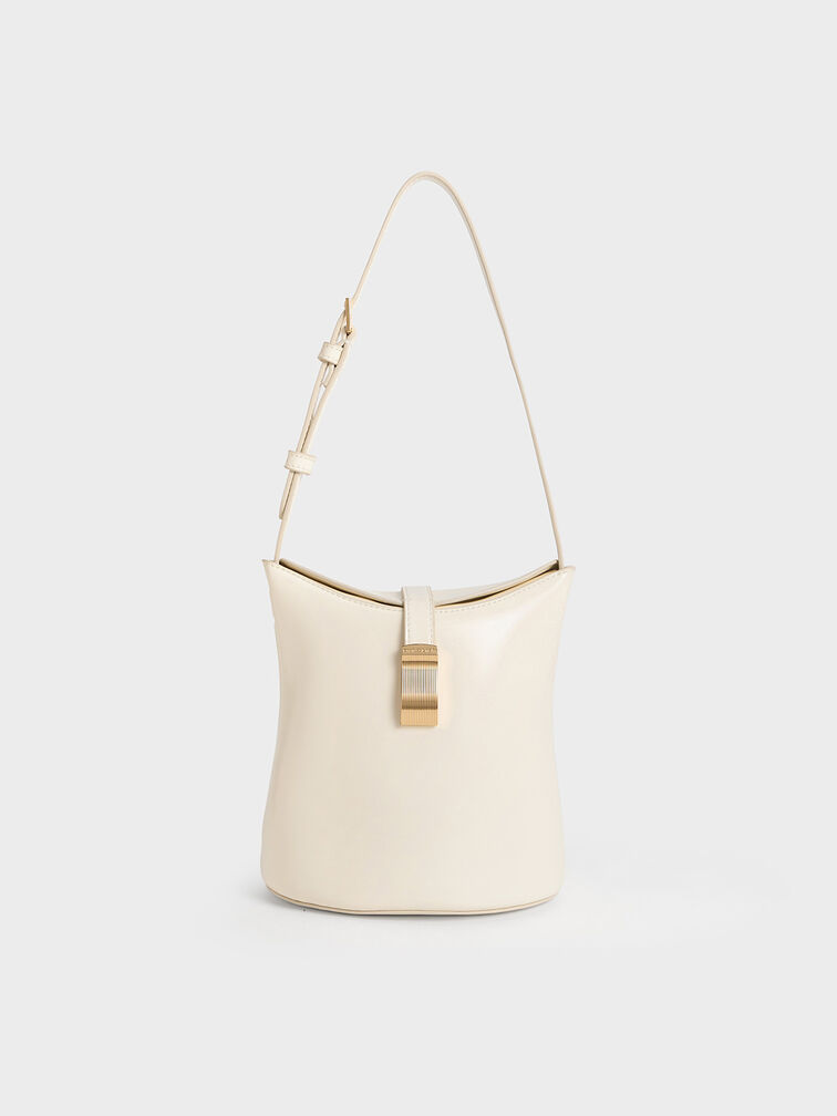 Wisteria Belted Bucket Bag, Cream, hi-res