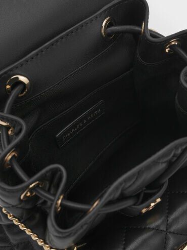 Aubrielle Quilted Backpack, Black, hi-res
