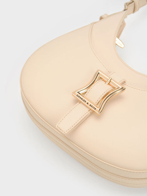 Xanthe Hobo Bag, Beige, hi-res