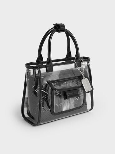 Noah See-Through Mesh Tote Bag, Clear, hi-res