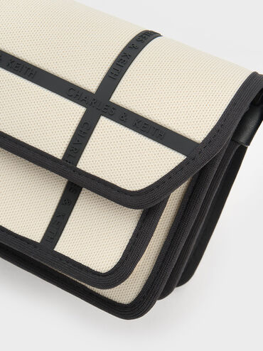Avenue Contrast-Trim Crossbody Bag, Cream, hi-res
