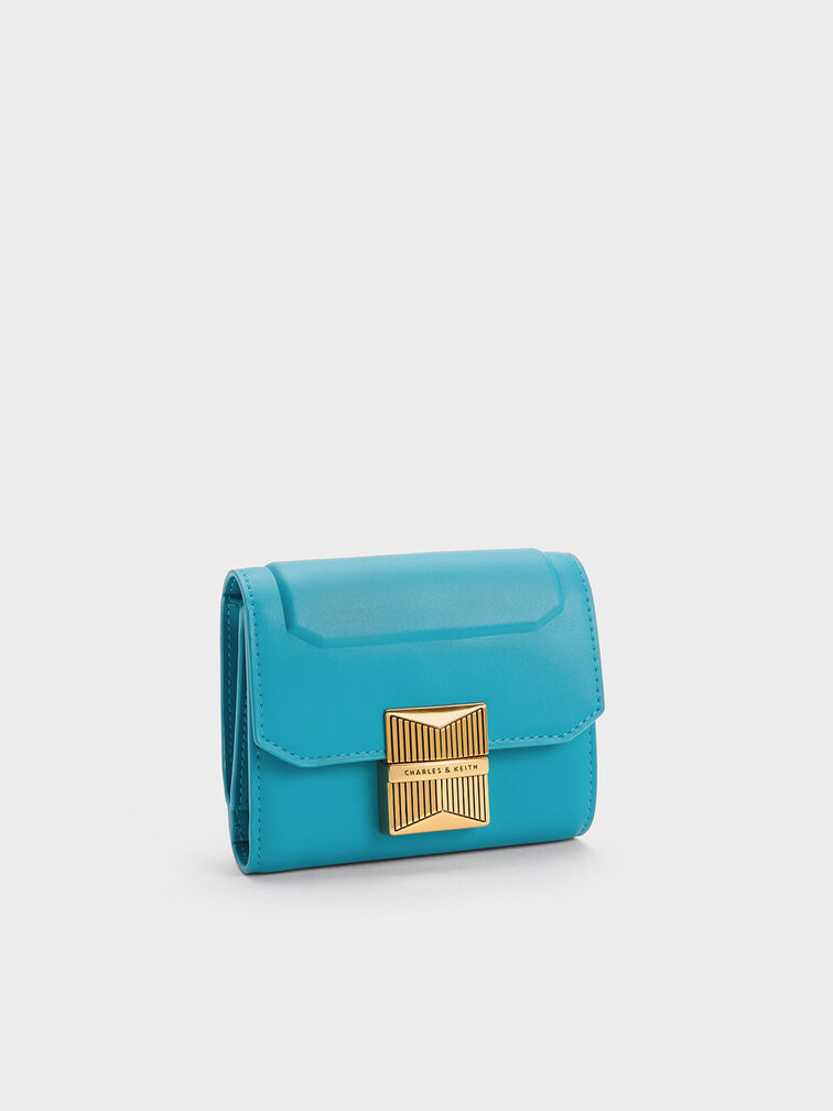 Kalinda Metallic Accent Wallet, Blue, hi-res