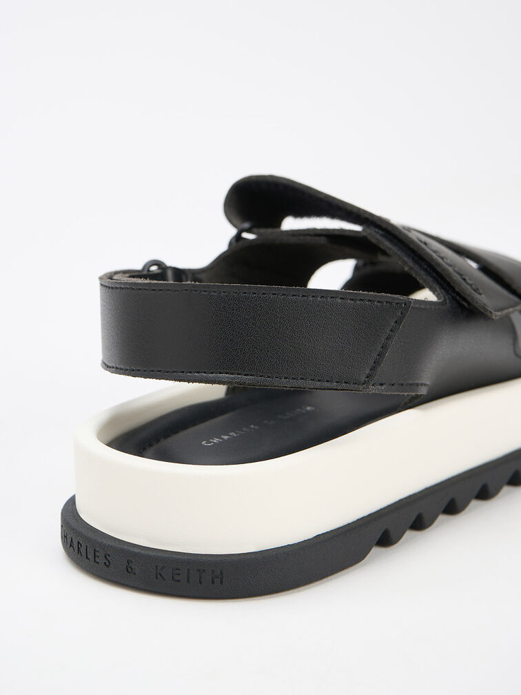 Avalon Buckled Sports Sandals, Black, hi-res
