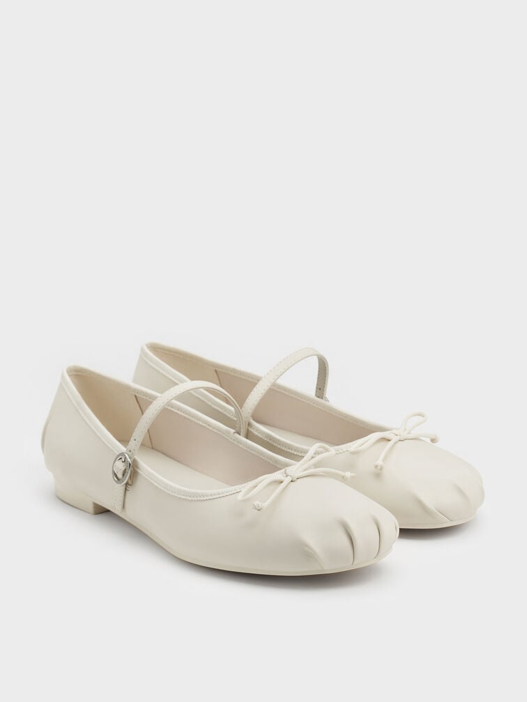 Emiko Bow Mary Jane Flats, Chalk, hi-res