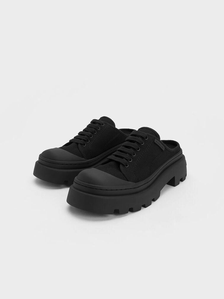 Indra Canvas Slip-On Sneakers, Black, hi-res