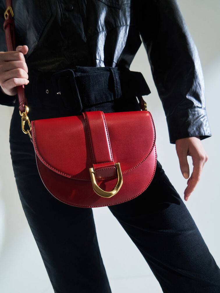 Gabine Saddle Bag, Red, hi-res