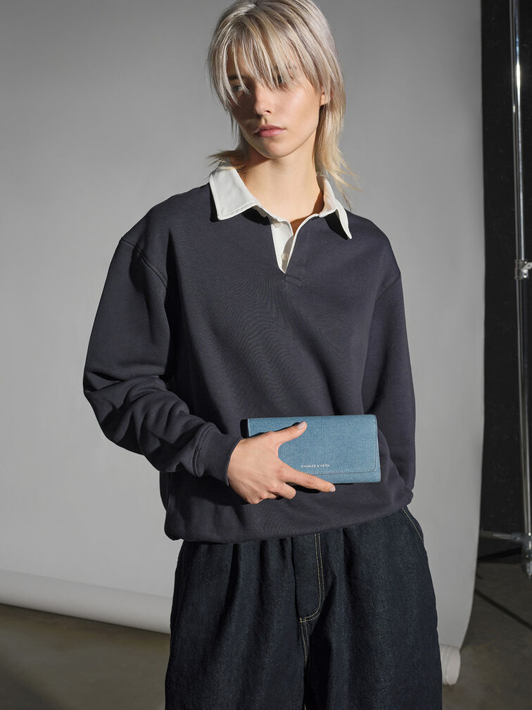 Irie Denim Long Wallet, Denim Blue, hi-res