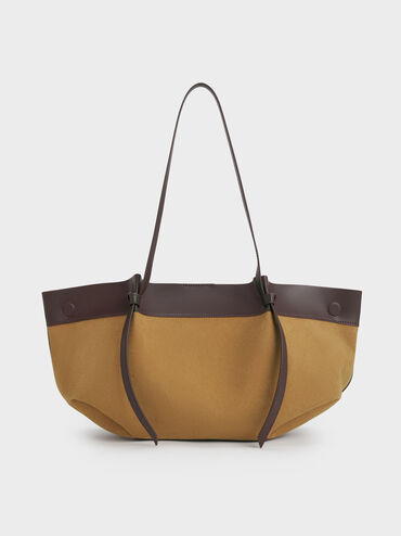 Calla Faux Suede Tote Bag, Sahara Sand, hi-res