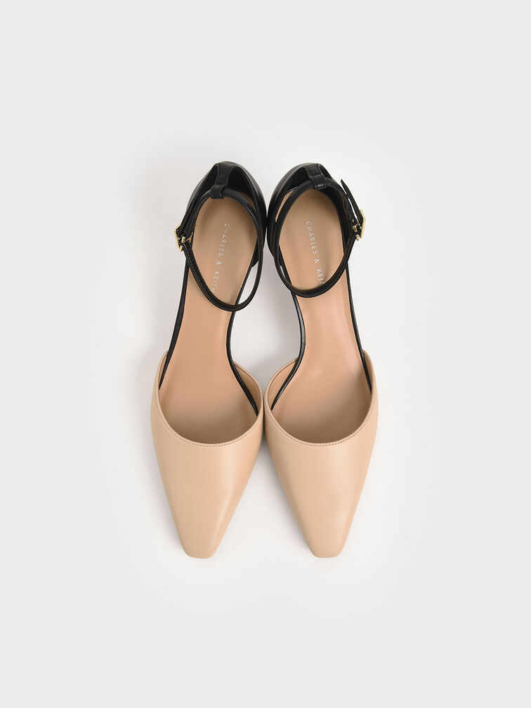 Slant Heel Ankle Strap Pumps, Multi, hi-res