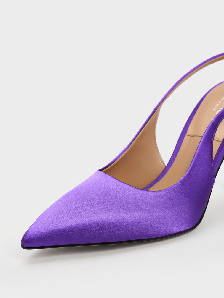Demi Recycled Polyester Slingback Pumps, Purple, hi-res
