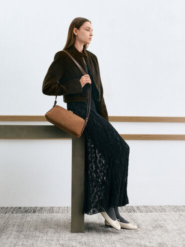 Deyna Recycled Suede Double-Strap Shoulder Bag, Mocha Brown, hi-res