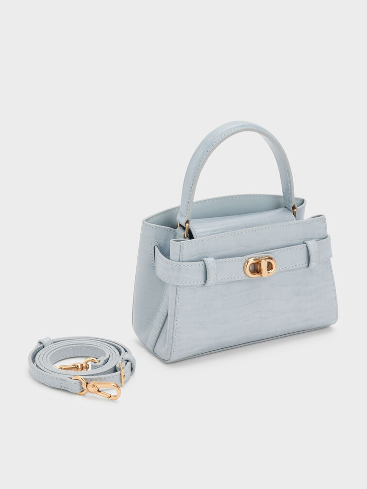 Aubrielle Croc-Effect Top Handle Bag, Sea Salt Blue, hi-res