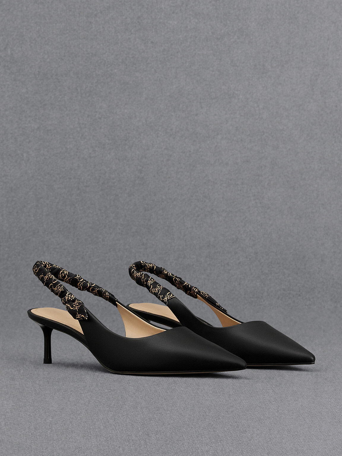 Square Toe Sculptural Heeled Slingback Pumps | SHEIN IN