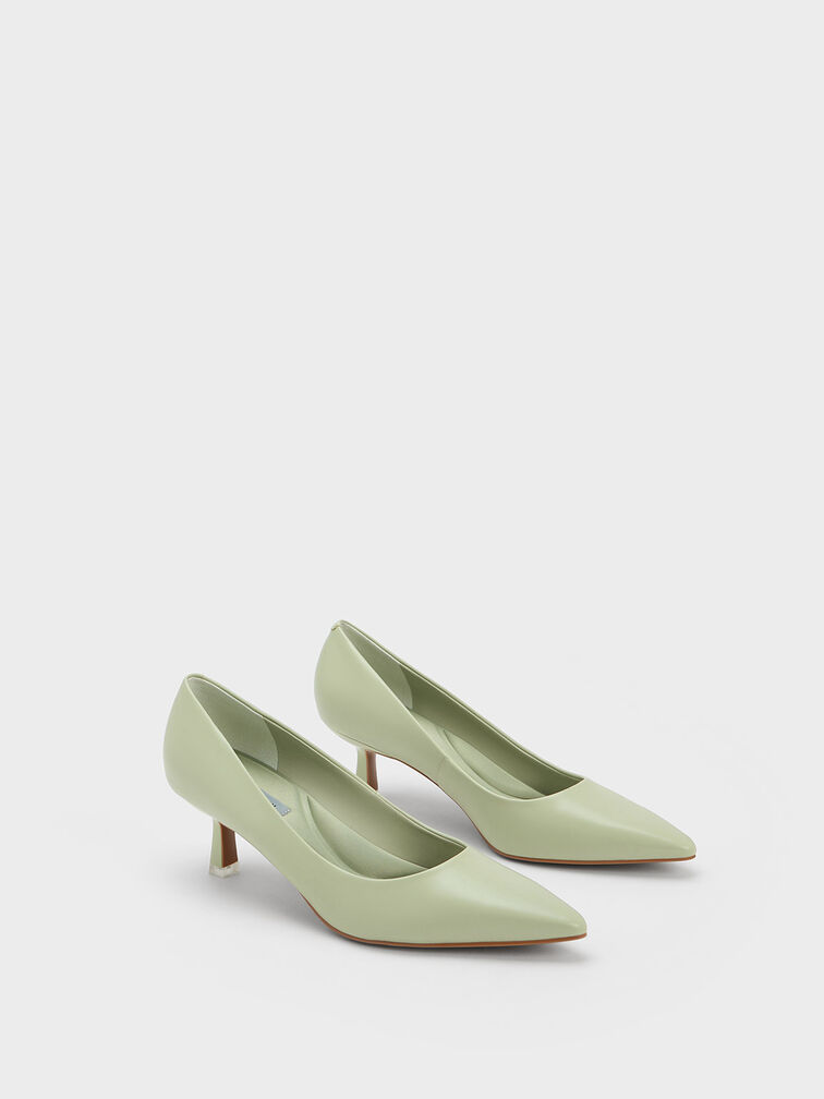 Emmy Spool Heel Pumps, Sage Green, hi-res