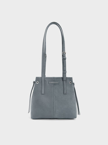 Noane Elongated-Handle Tote Bag, Smoky Blue, hi-res