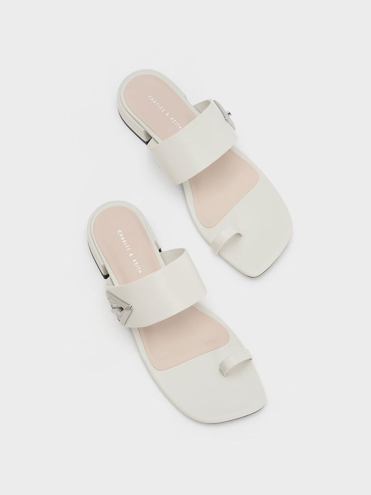 Trice Metallic Accent Toe-Ring Sandals, Chalk, hi-res