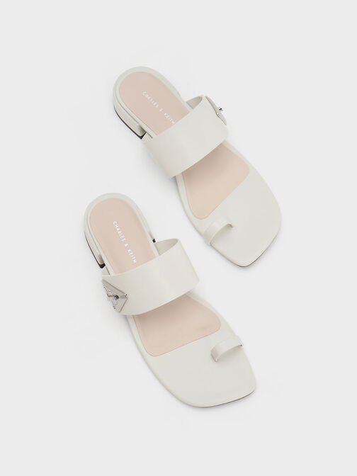 Trice Metallic Accent Toe-Ring Sandals, Chalk, hi-res