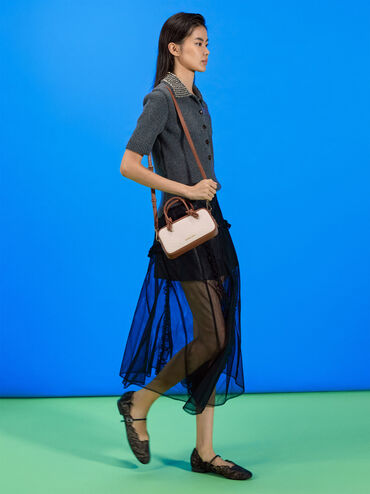 Sammie Canvas Knotted-Handle Elongated Bag, Taupe Canvas, hi-res