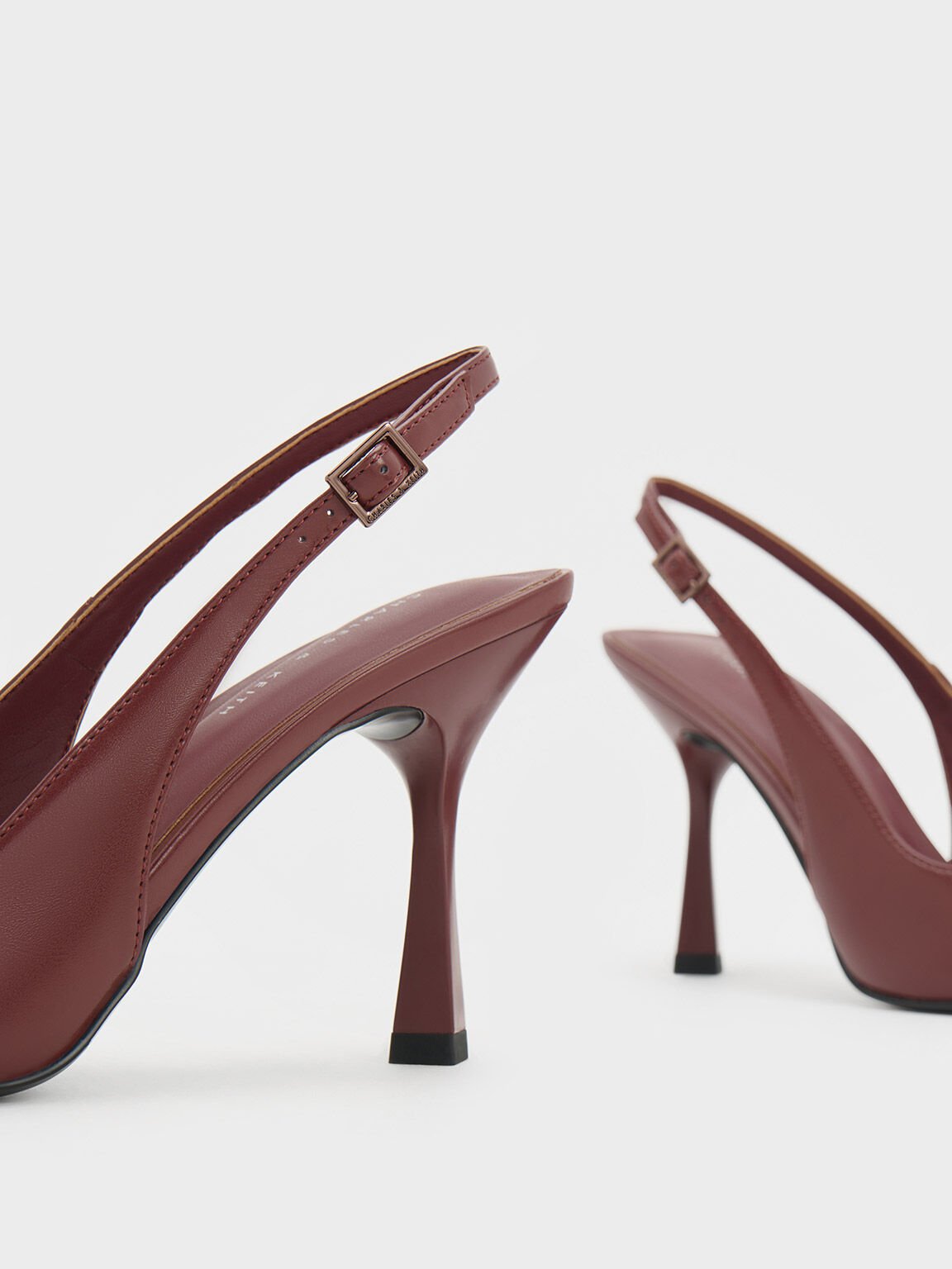 Peep toe slingback chunky heels hot sale