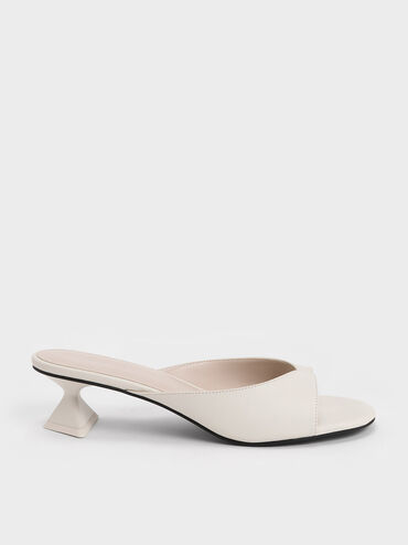 Sculptural Heel Thong Sandals, Chalk, hi-res