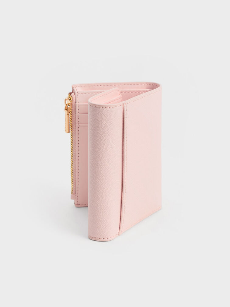 Briony Curved Flap Wallet, Light Pink, hi-res