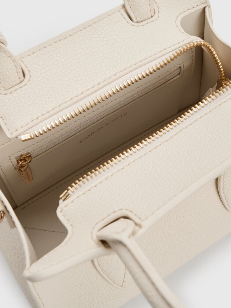 Allyn Structured Trapeze Tote Bag, Cream, hi-res