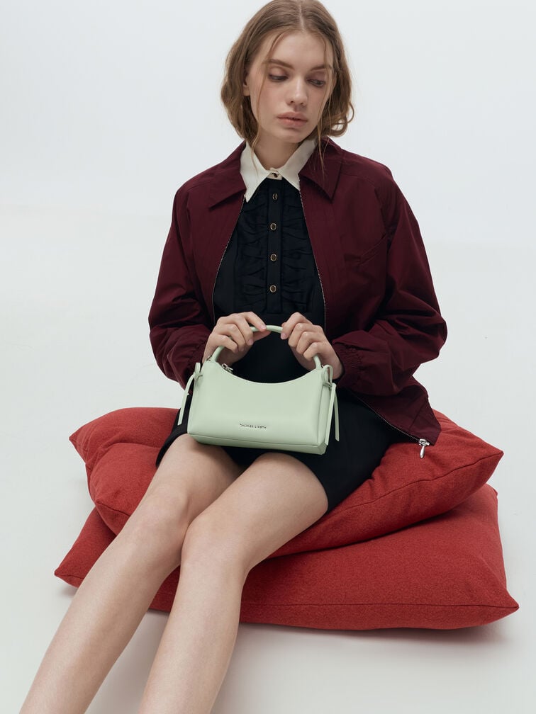 Hazel Bow Top Handle Bag, Mint Green, hi-res