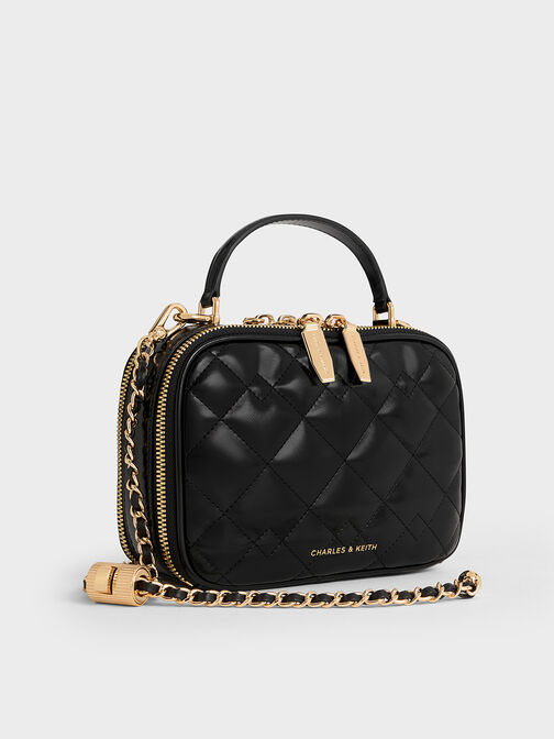 Duo Quilted Vanity Bag, Black, hi-res