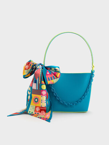 Alcott Scarf Bucket Bag, Ocean, hi-res