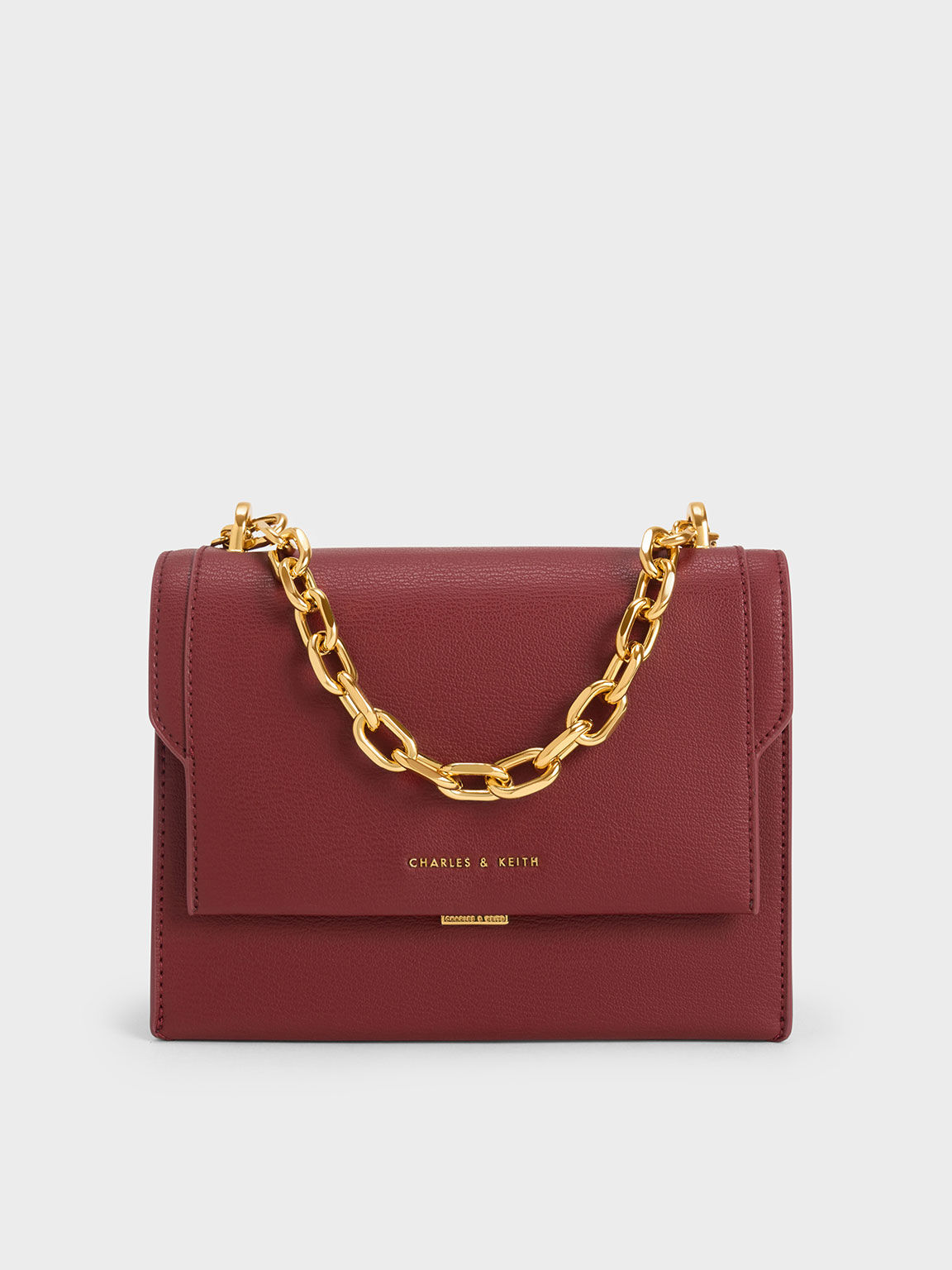 Charles & keith chain detail front flap bag top