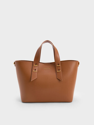Double Handle Hobo Bag, Chocolate, hi-res