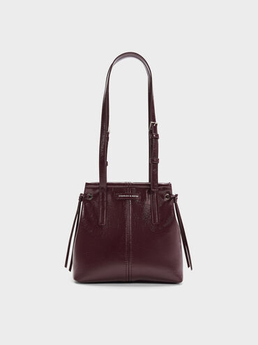 Noane Elongated-Handle Tote Bag, Wineberry Red, hi-res