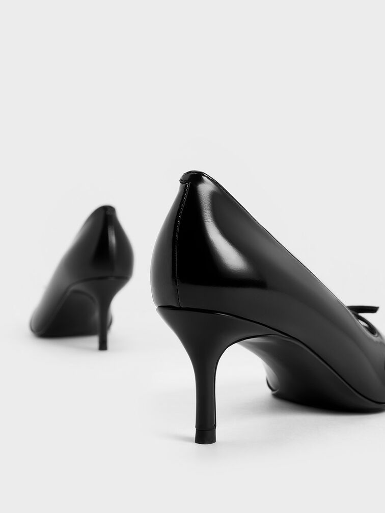 Buckle-Strap Pointed-Toe Pumps, Black Box, hi-res