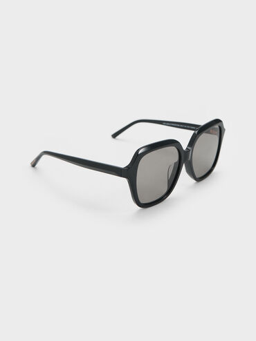 Izara Recycled Acetate Butterfly Sunglasses, Black, hi-res
