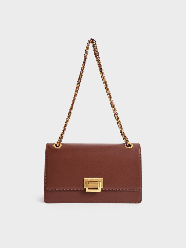 Everline Braided-Strap Shoulder Bag, Chocolate, hi-res