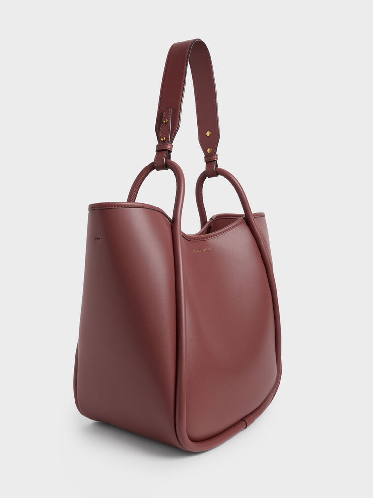 Large Slouchy Tote Bag, Chocolate, hi-res