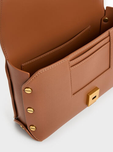 Clea Chain-Handle Bag, Tan, hi-res