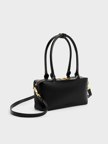 Wisteria Elongated Top Handle Bag, Black, hi-res