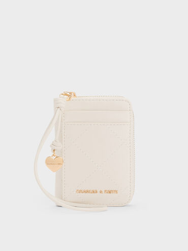 Apfra Quilted Wristlet, Cream, hi-res