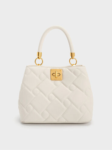 Tillie Quilted Top Handle Bag, Cream, hi-res