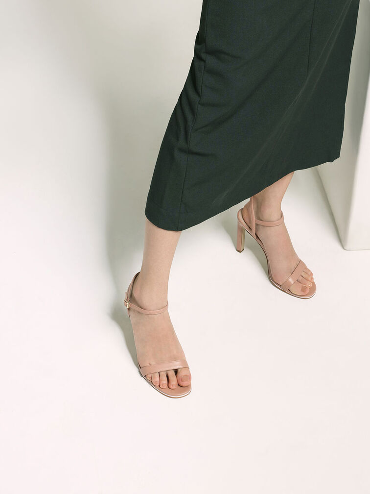 Back Strap Heeled Sandals, Nude, hi-res