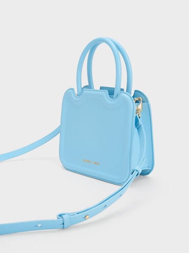 Perline Sculptural Top Handle Bag, Light Blue, hi-res