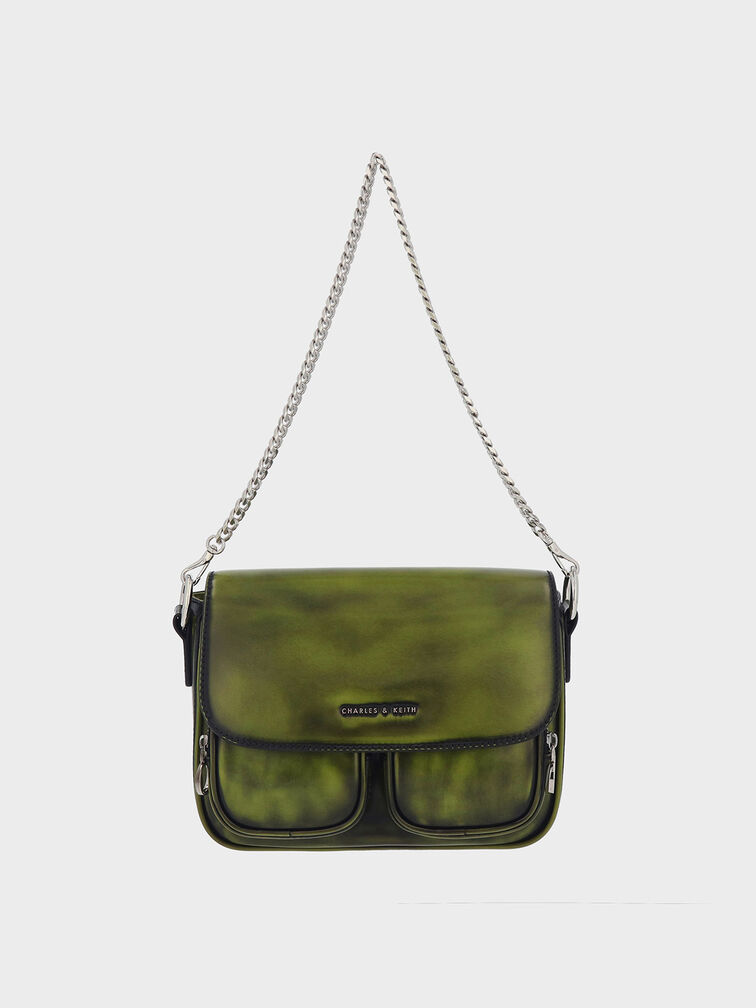 Letitia Front Flap Crossbody Bag, Lime, hi-res
