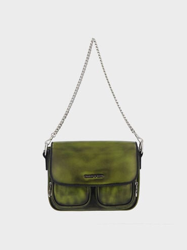 Letitia Front Flap Crossbody Bag, Lime, hi-res