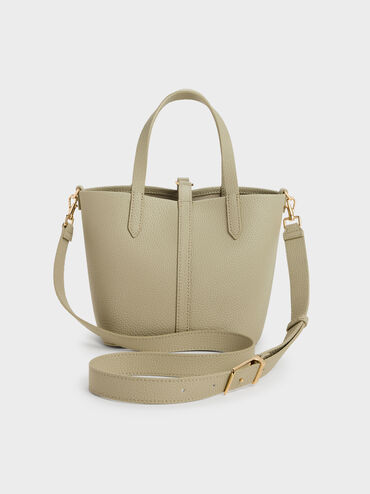 Beryl Belted Bucket Bag, Pale Olive, hi-res