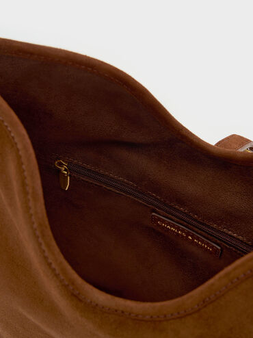 Cesia Metallic-Accent Tote Bag, Pecan Brown, hi-res
