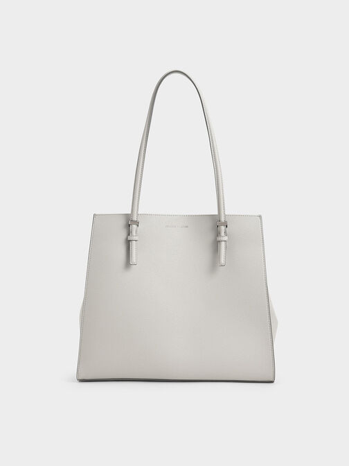 Double Handle Tote Bag, Grey, hi-res