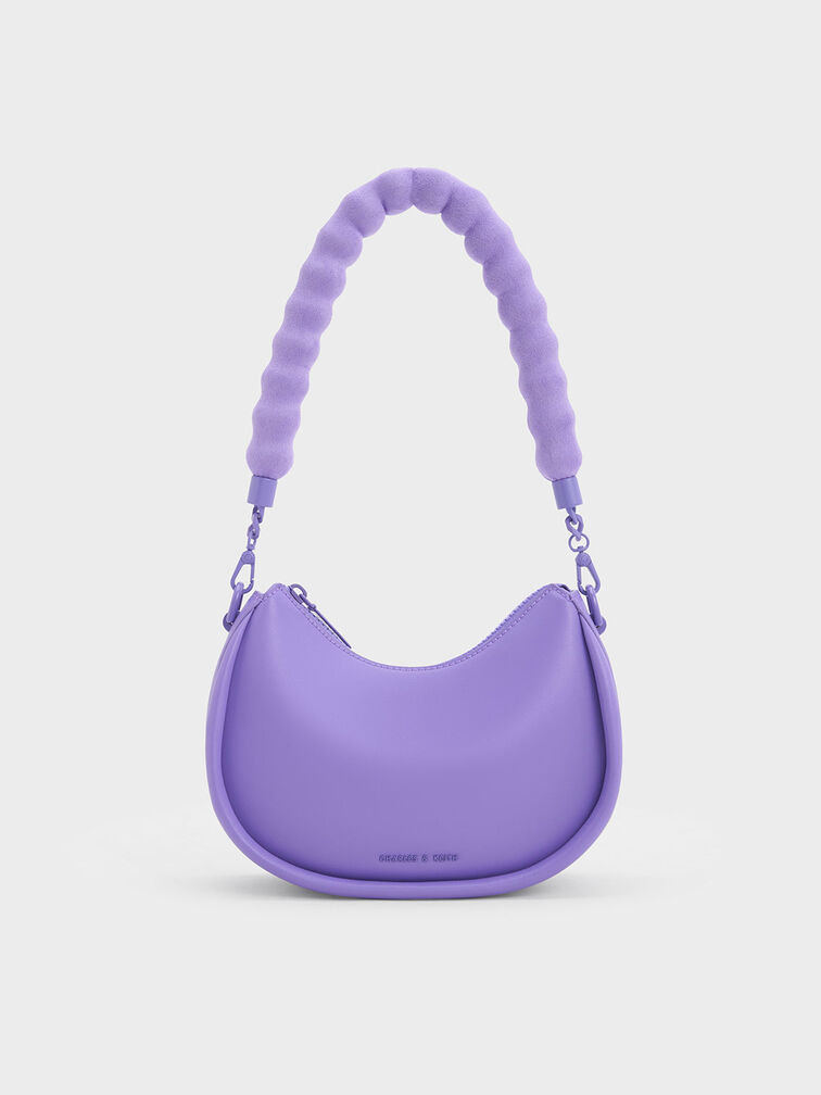 Lana Curved Shoulder Bag, Purple, hi-res