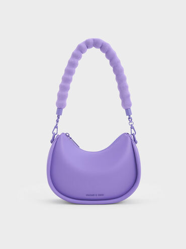 Lana Curved Shoulder Bag, Purple, hi-res