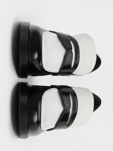 Penny Loafer Block-Heel Pumps, Multi, hi-res